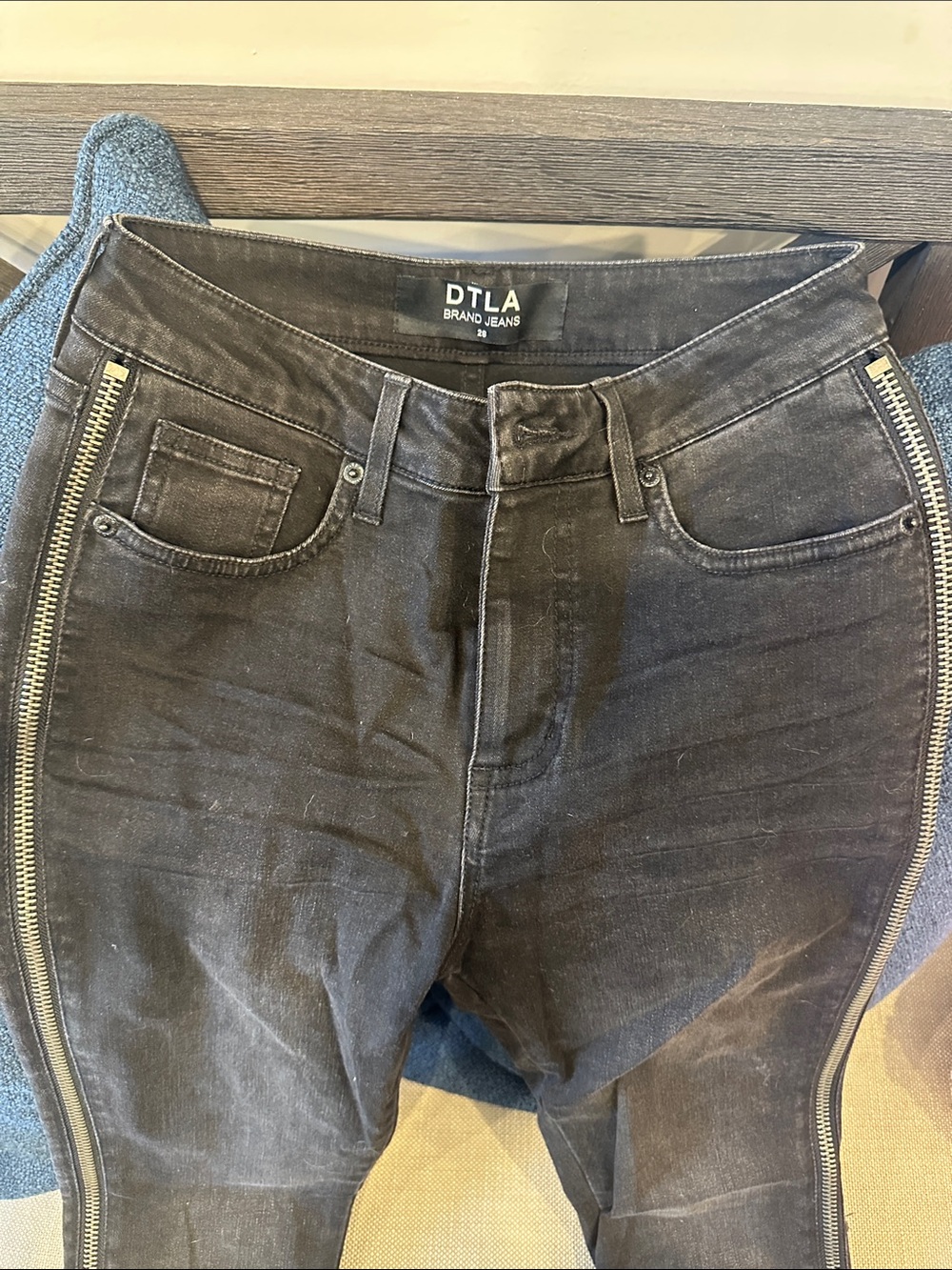 Black Skinny Jeans with Side Zippers
